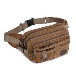 Men's Versatile Outdoor Waist Bag with Adjustable Straps (Brown)