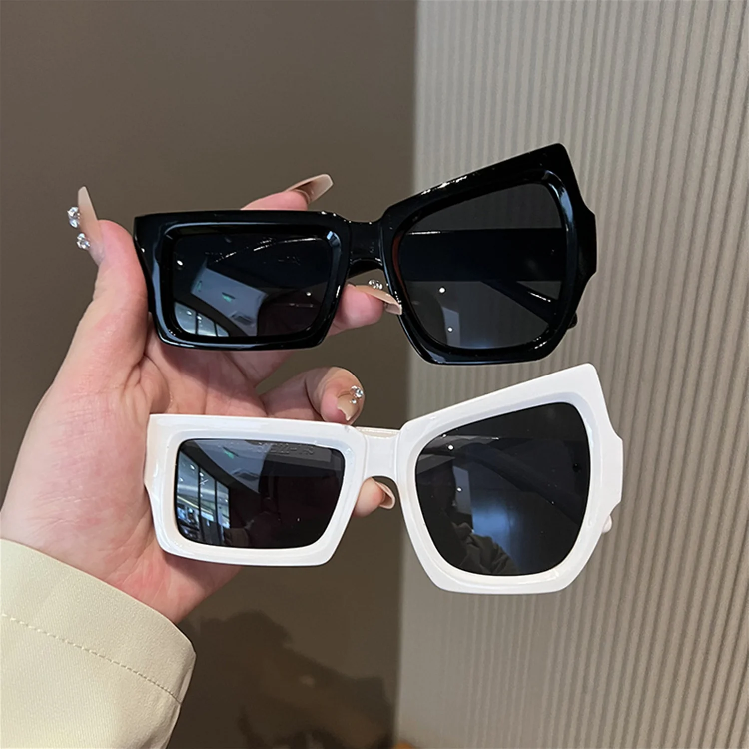 

1 шт. новые асимметричные Квадратные Солнцезащитные очки для поднятия бровей забавные Индивидуальные Модные антибликовые очки в стиле хип-хоп с защитой UV400