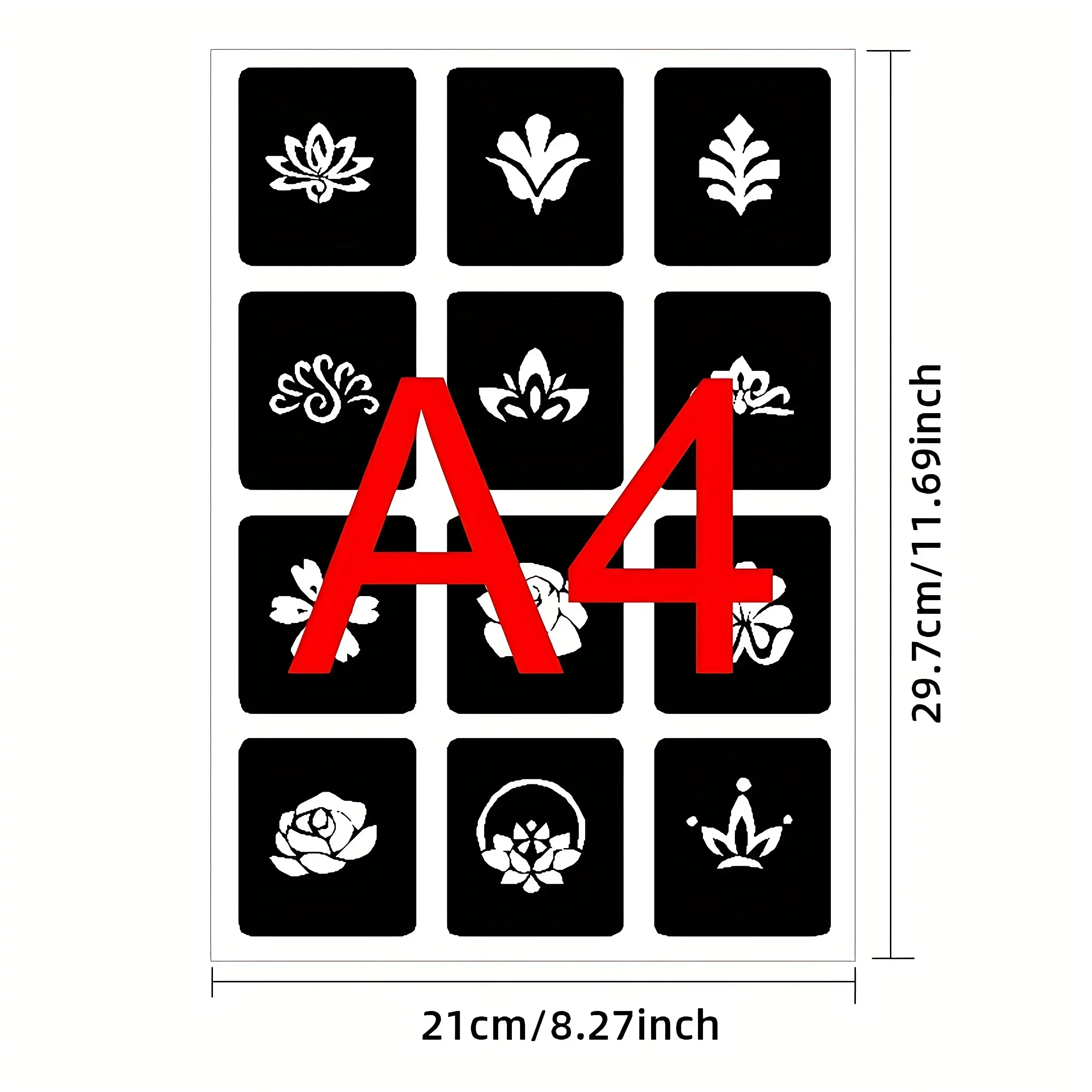 Henna Airbrush Template Reusable for Men Women Children Rose Koi Temporary Glitter Tattoo Stencils Hands Face Body Arm DIY Paint, face painting template,henna tattoo stencils