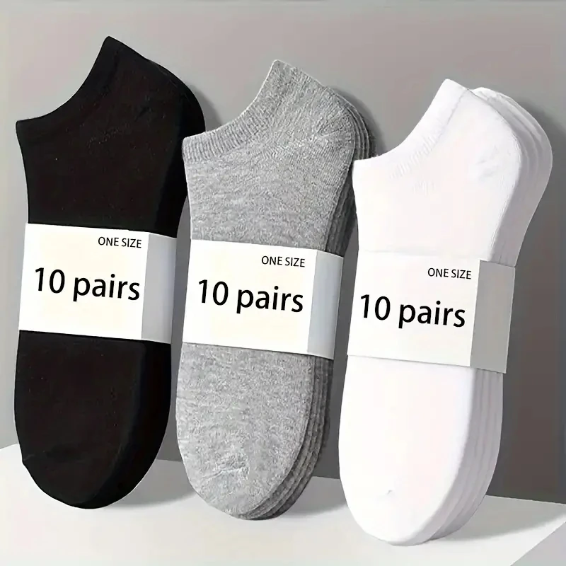 5 10-Pack Unisex Comfort-Fit Ankle Socks For All, Breathable & Lightweight -...