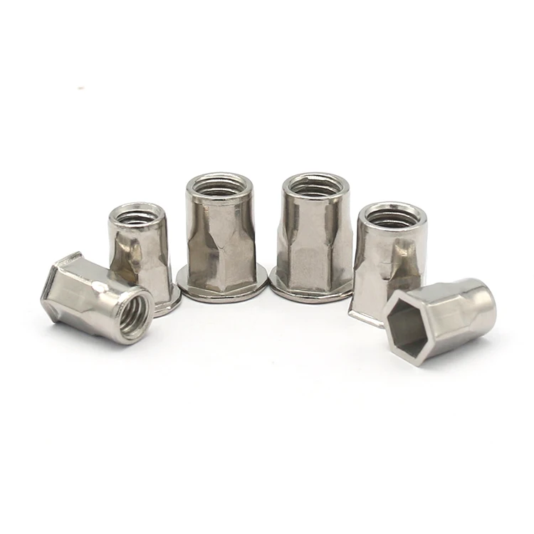 Description Picture 5 of itemM3 M4 M5 M6 M8 M10 M12 Semi Hex Flat Head Reduced Small Countersunk Head Rivet Nut Insert Rivnut Nutsert 304 Stainless Steel
