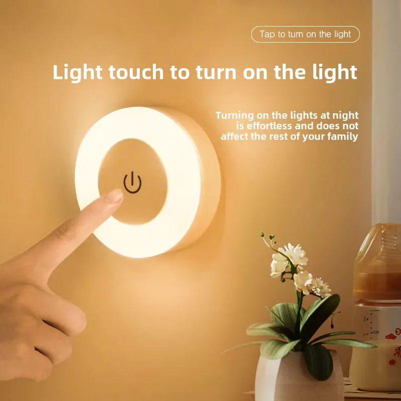 Touch-sensitive Charging Led Night Light Bedroom Corridor Energy-saving Bedside Light Baby Feeding Night