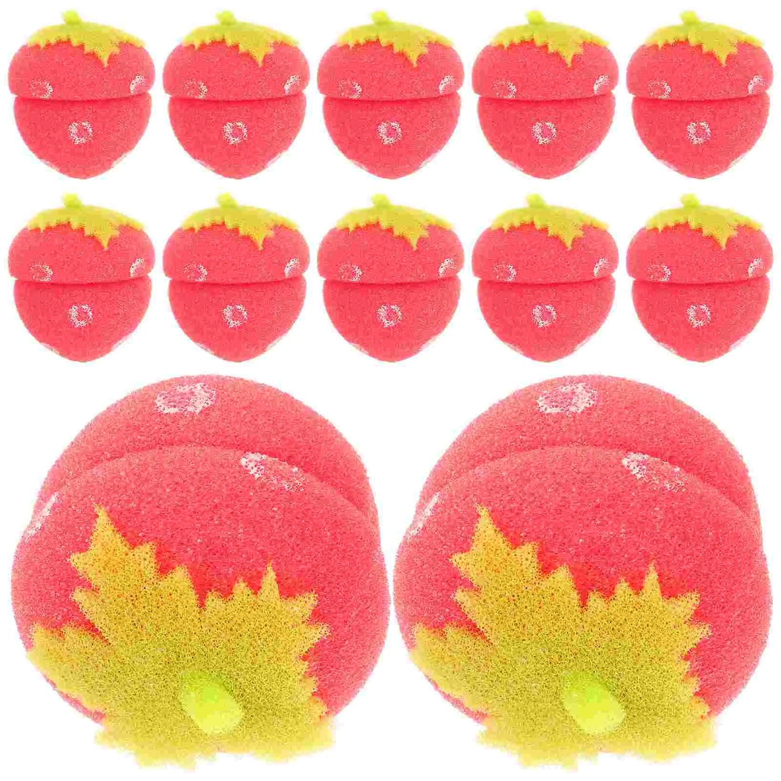 

Strawberry Shaped Sponge Hair Curler Hair Roller Styler - 12 pcs/set (Red)