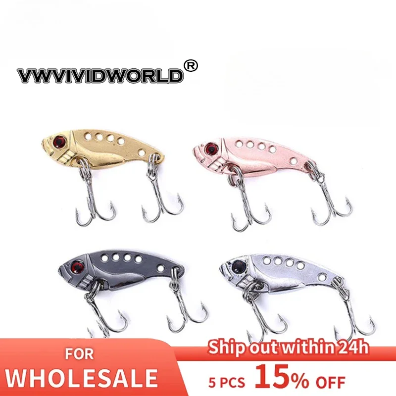 

VWVIVIDWORLD VH Lure Metal Micro Hard Bait Electroplated Vib Fishing Bait Fake Bait Wholesale