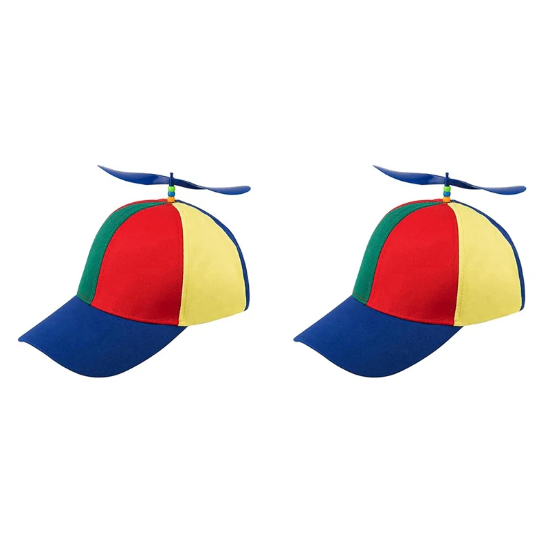 A51Q-2X Propeller Hat, Colourful Propeller Hat,Adults Helicopter