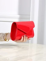 Pochette carrée en cuir PU pour femme, sac de soirée luxueux, sac glamour, élégant, exquis, silencieux, document solide 4
