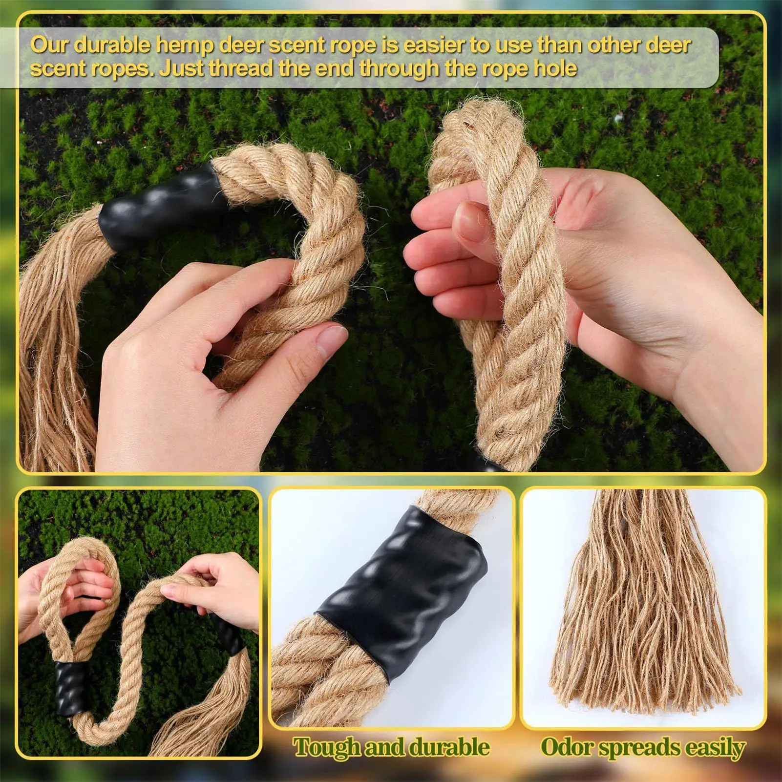 Deer Scent Rope Long-Lasting Effective Attractant Effective Whitetail Attractant For Trail Outdoor Camping Wildlife Woods Hiking