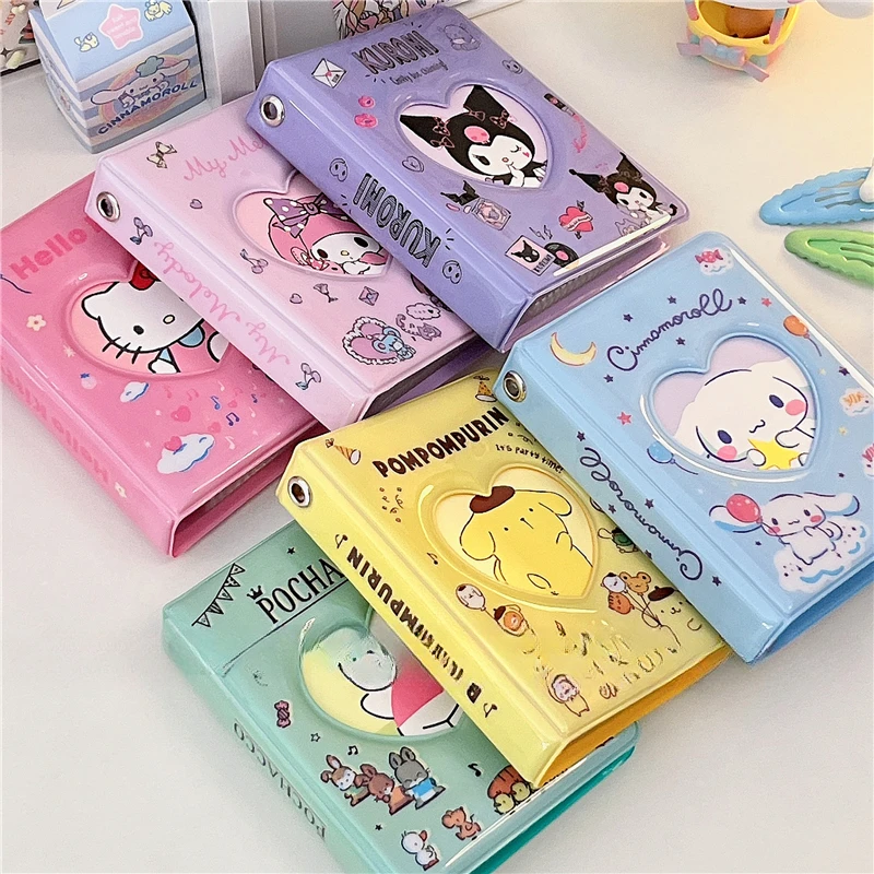 MINISO Hello Kitty Card Book Photo Album 3-Inch Mini Truck Card Binder Stationery Organizer