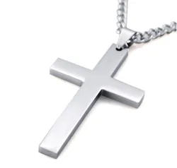 Elegant Christian Cross Pendant Necklace - Timeless Fashion Jewelry Accessory (Silver)