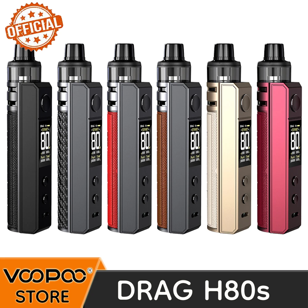 Originale Voopoo Drag H80S Kit 80W Box Mod Vape 4.5Ml Pnp Pod Ii Cartuccia Pnp-Tw30 Tw15 Sigaretta Elettronica 18650 Vaporizzatore