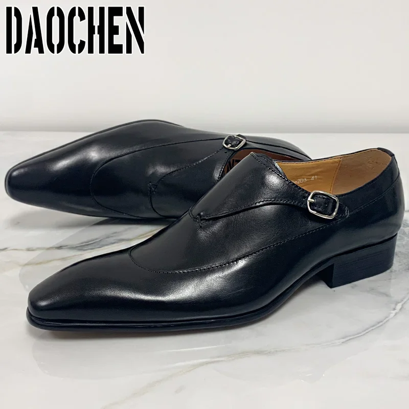Pure Style Genuine Leather Men Loafers Pointed Toe
