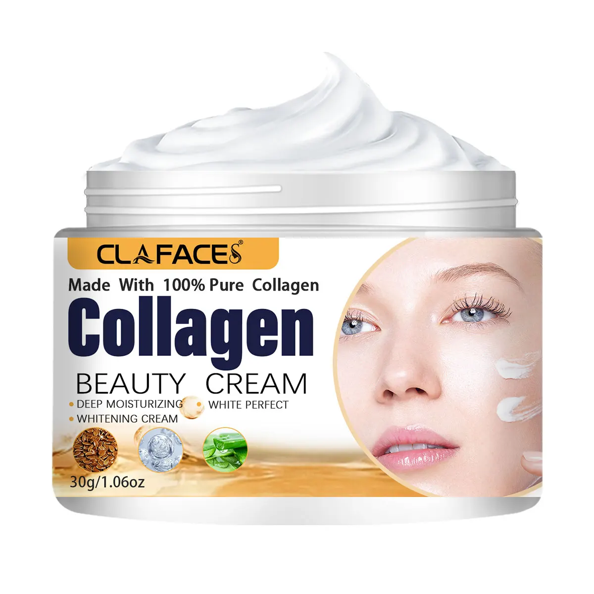 thumbnail image 1 of Crema de colágeno Hidratante facial Lifting facial Nutritivo Reparador Rostro dañado Más joven Reduce poros Blanqueador Suaviza el cuidado de la piel, 1 of 5