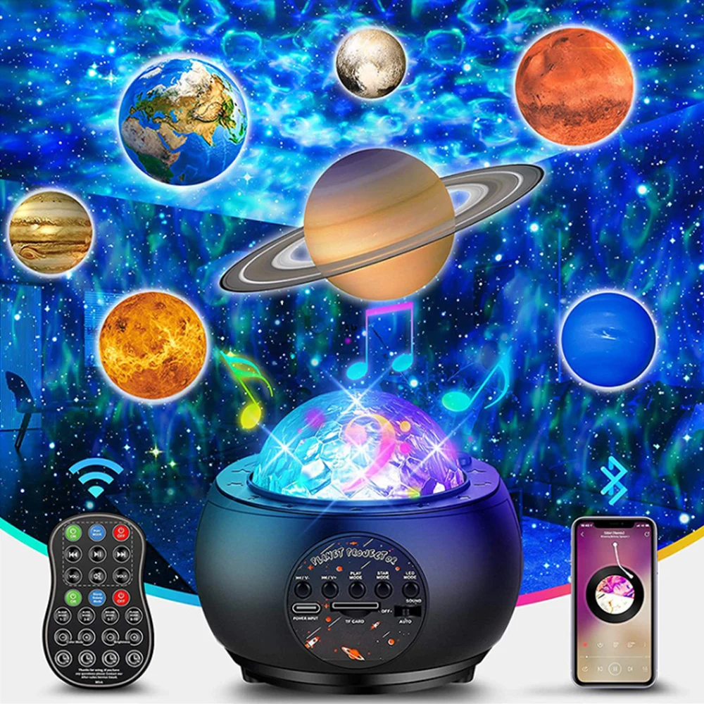 Galaxy Projector for Bedroom, Nebula Light with 10 Space Planets Star  Projector, Remote Control Timer Music Night Light Projector, Ceiling  Projector