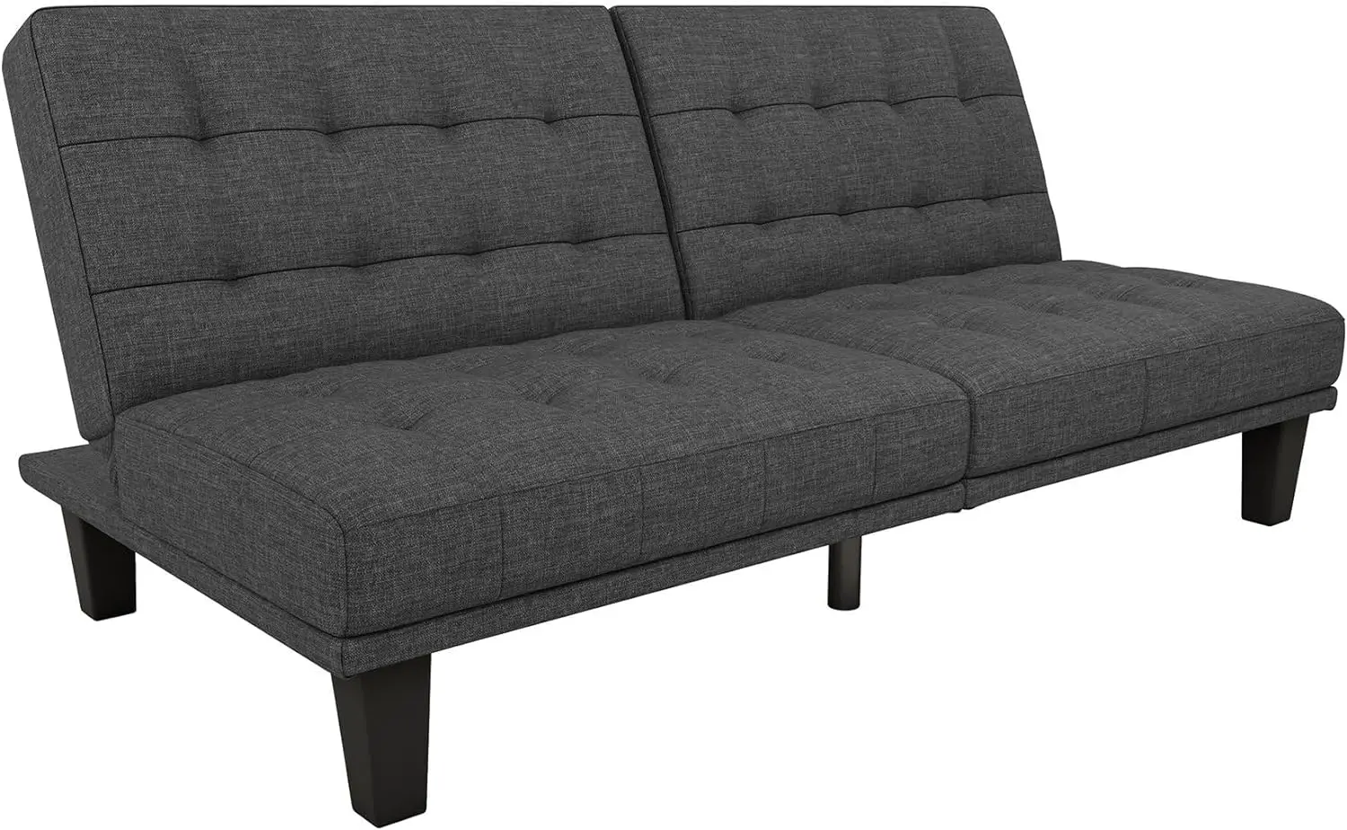Futon and Recliner Lounger, Multi-Functional Sofa for Small Spaces, Grey Linen
