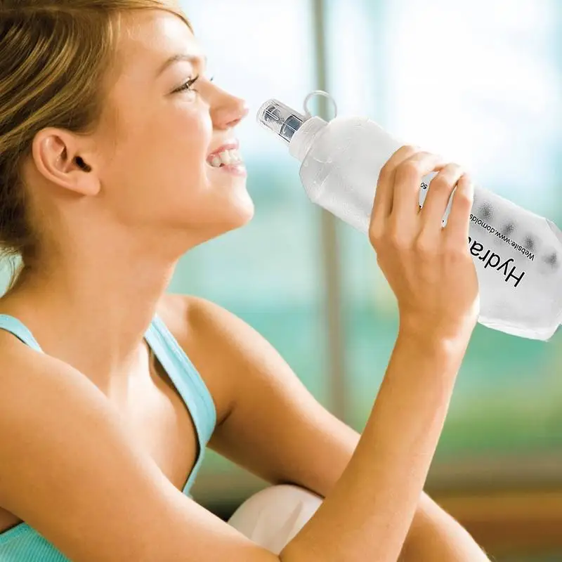 Sports Water Bottle Portable Water Bottle 1PC 150ml/250ml/500ml TPU Folding Soft Flask for Running Hydration