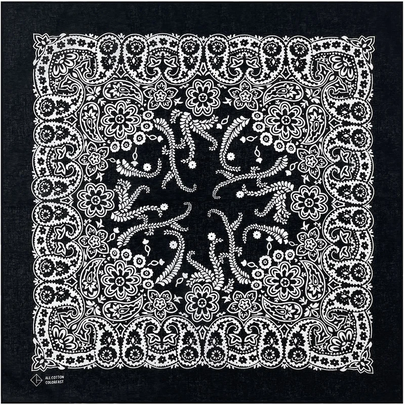 Cycling Bandana Headscarf Cotton Multifunctional Bandana New Design High Quality Hip Hop Amoeba Cashew Cotton Square Bandana Scarf Headband Black Paisley Gifts For Men/Boys/Girls