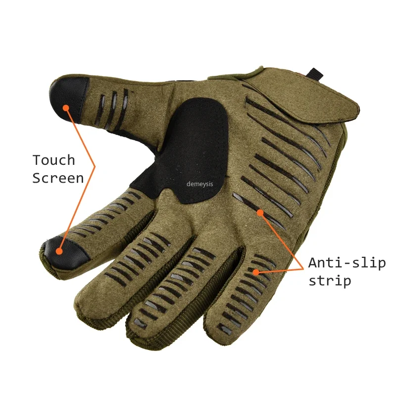 Touch Screen Full Finger Tactical Gloves Motorcycle Motocross Hard Knuckle Full Finger Glove Mens