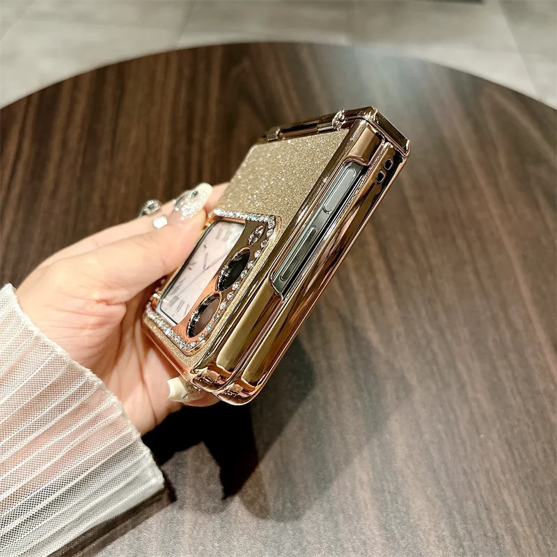 GLITTER Für Huawei Nova Flip Fall Diamant Rahmen Objektiv Scharnier Schutzhülle_voghion.com