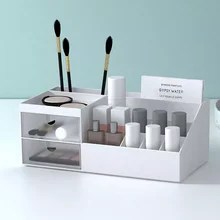 Caja de almacenamiento de cosméticos tipo cajón, organizador de escritorio para brochas de maquillaje, organización, oficina, hogar, productos para el cuidado de la piel