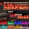 3 Sided Electric Fireplace Inserts, 80 inch Eletric Fire Place Heater, Modern Built in Wall Fireplace with Realistic Led Flame 3