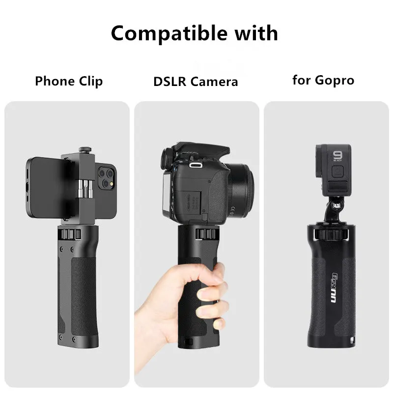 UURig Mobile Camera Handle Grip Handheld Stabilizer with 1/4 Inch Screw for Smartphone DSLR Sports Camera Video Light Vlog