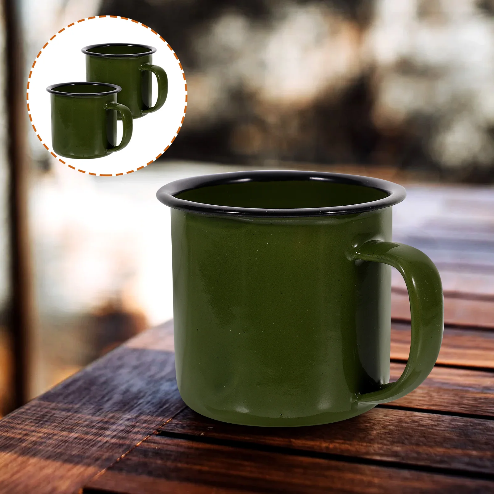 

Enamel Camping Mugs Enamelware Coffee Mug Handle Portable Camp Drinking Cups Vintage Metal Mugs Outdoor Hiking