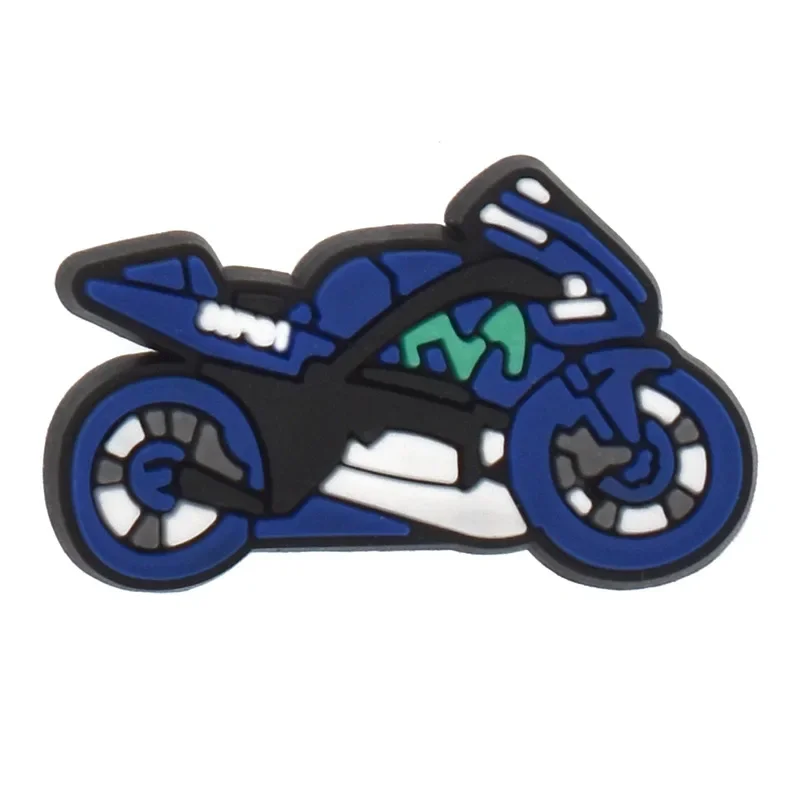 2 Stück niedliche PVC-Motorrad-Serie Schuh-Charm-Pin für Turnschuhe, Zubehör, Dekoration, Armband, Armband, DIY, Mädchen, Frauen, Party-Geschenke – Detail 8