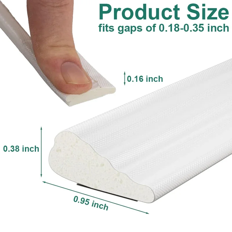 5M White Cladding Door and Window Seals wedge weather stripping seal strip Doors Gap Filler Noise Blocker Foam Tape Sealing