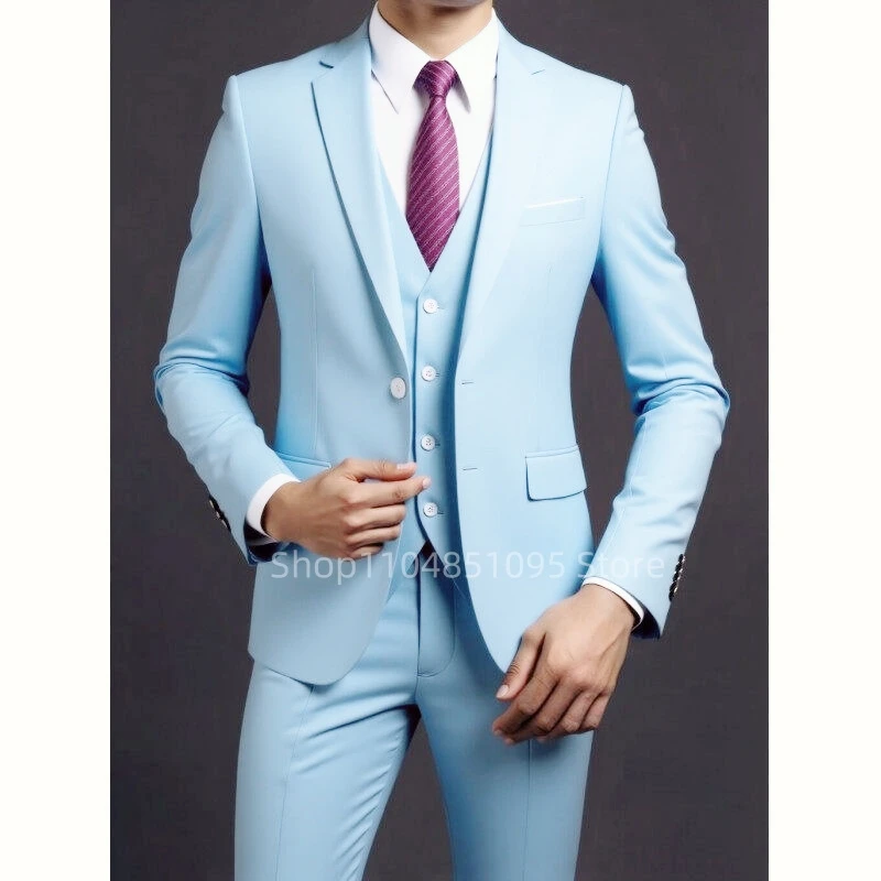 Luxury Slim Fit Men's Wedding Tuxedos 3 Piece Set for Party Prom Fashion Men Suit for Special Occasions Formal Busienss Dresses