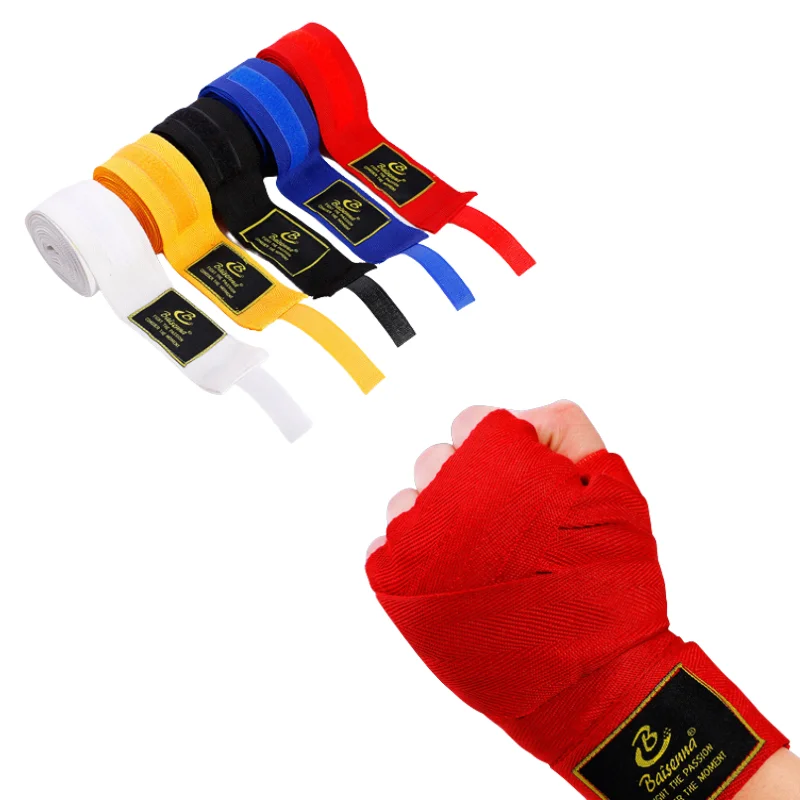 2 Rolls 1.5/2/3/5M Cotton Boxing Bandage Sports Strap Sanda Kick Boxing