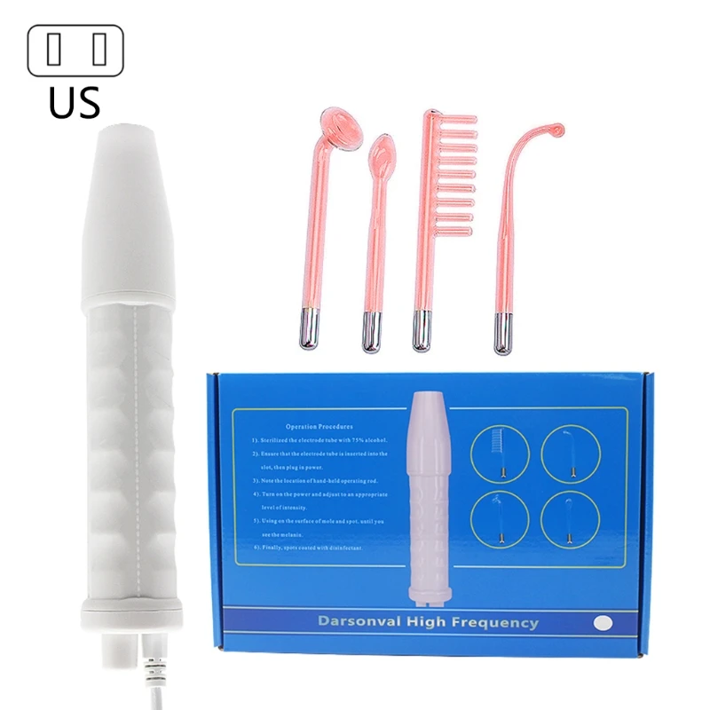 

Portable High Frequency for Facial Machine with 4pcs Wands Skin Therapy Tightening for Personal Beauty Anti Aging Blemish Acne