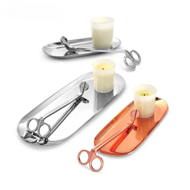 3PCS Candle Wick Trimmer Scissors Extinguisher Hooks Candle Accessories Set Home Care Tool Stainless Steel Portable