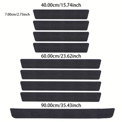 Carbon Fiber Door Sill Protectors: Premium 9 - Piece Vinyl Wrap Sticker Set for Enhanced Car Protection (Carbon Black - 9PCS)