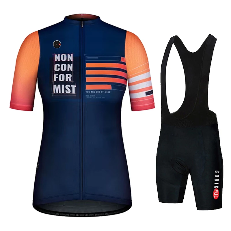 Gobikful Summer Cycling Jersey Set for Women, Anti-UV, Bicycle Clothing, Quick-Dry, Mountain Female Bike Clothes