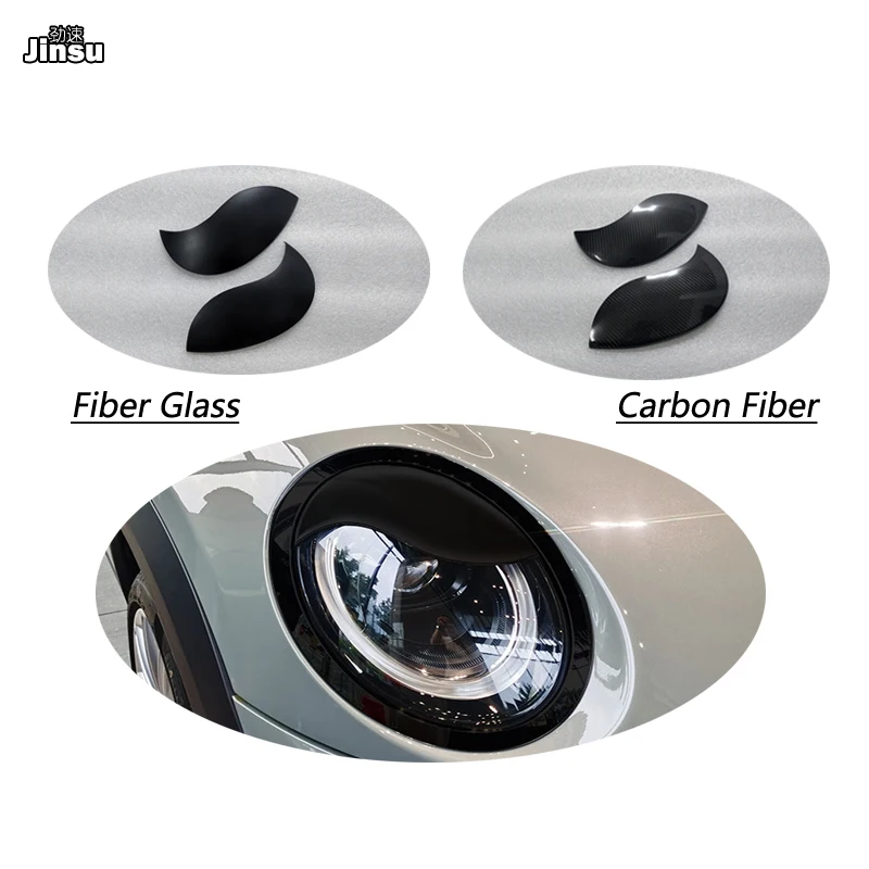 Carbon Fiber Car Headlight Eyebrows Cover FRP Front Angry Eyelids MINI F54 CLUBMAN F57 CABRIO 3 doors F55 F56 COOPER S