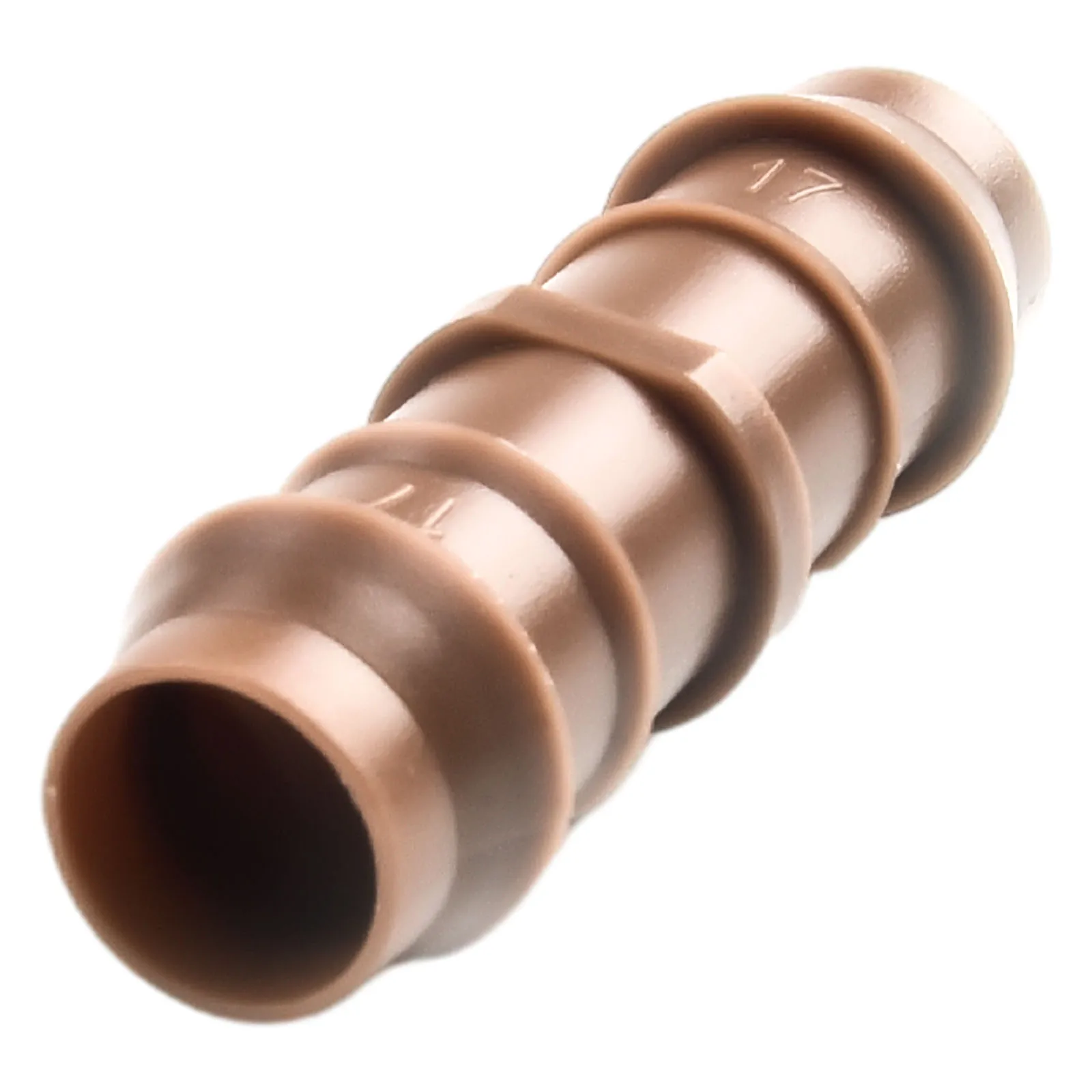 

Set Coupler Connectors 10pcs 17mm Accessories Barbed Brown Drip Fittings Garden Irrigation Line Coupler Plastic