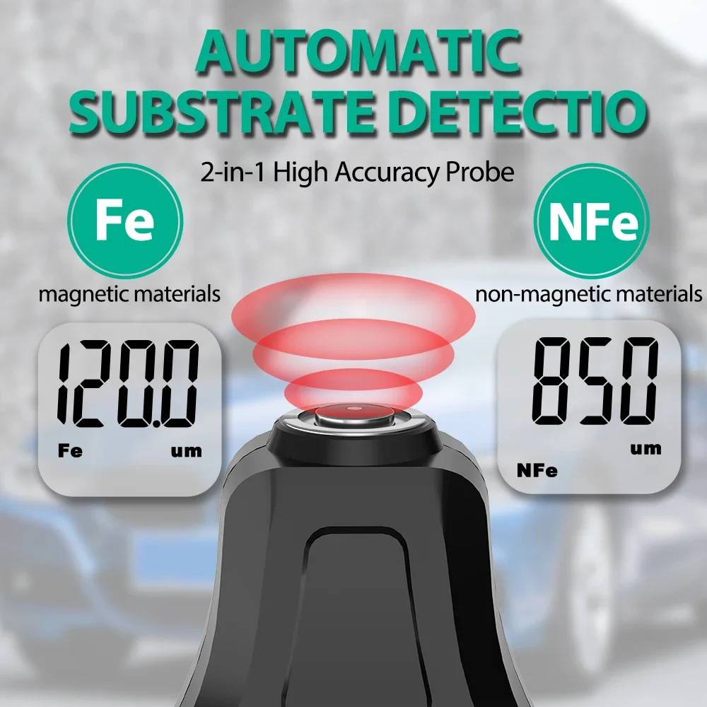 MASTFUYI FY893 Coating Thickness Gauge Digital Thickness Meter Car Paint Surface Tester 0-1350UM Car Paint Film Tester