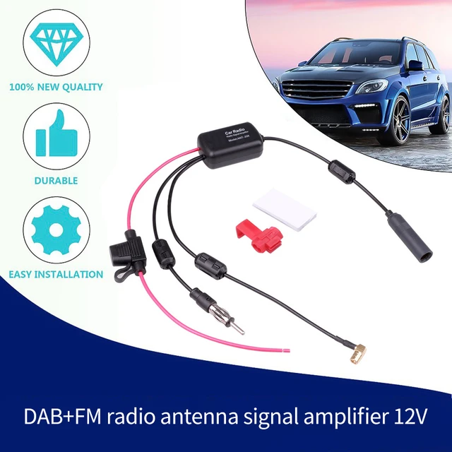 Adaptador de Cable divisor aéreo de antena estéreo para coche, amplificador  de señal de Radio de 12V, DAB, FM, AM, accesorios para coche - AliExpress