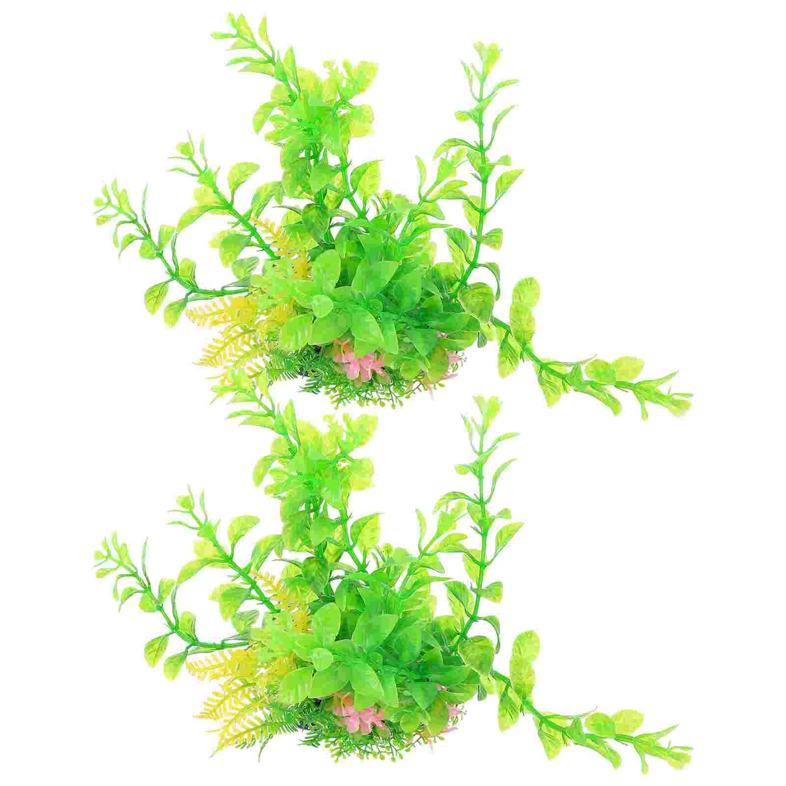 

2 Pcs Fish Tank Artificial Plants Large Ornament Plastic Accessories Decorations
