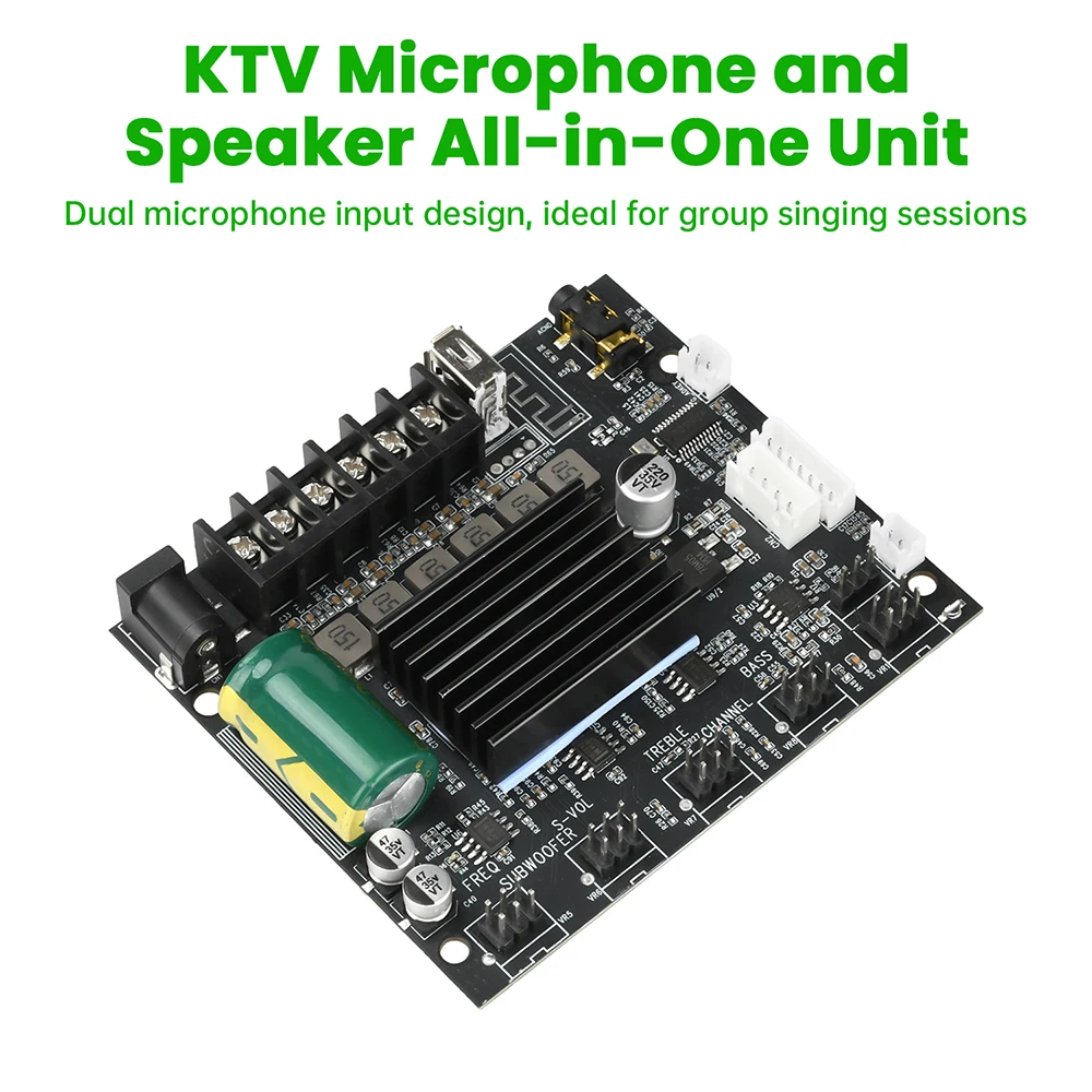 DC 1224V 블루투스 앰프 2.1 채널 50Wx2+100W 스테레오 서브우퍼 노래방 앰프 모듈 TPA3116D2 오디오 앰프