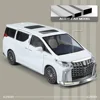 Alloy 1:24 Toyota Alphard MPV Car Model with Key Sound Light Diecast Toy Vehicle Kid Boy Collection Gift Miniature Voiture 4