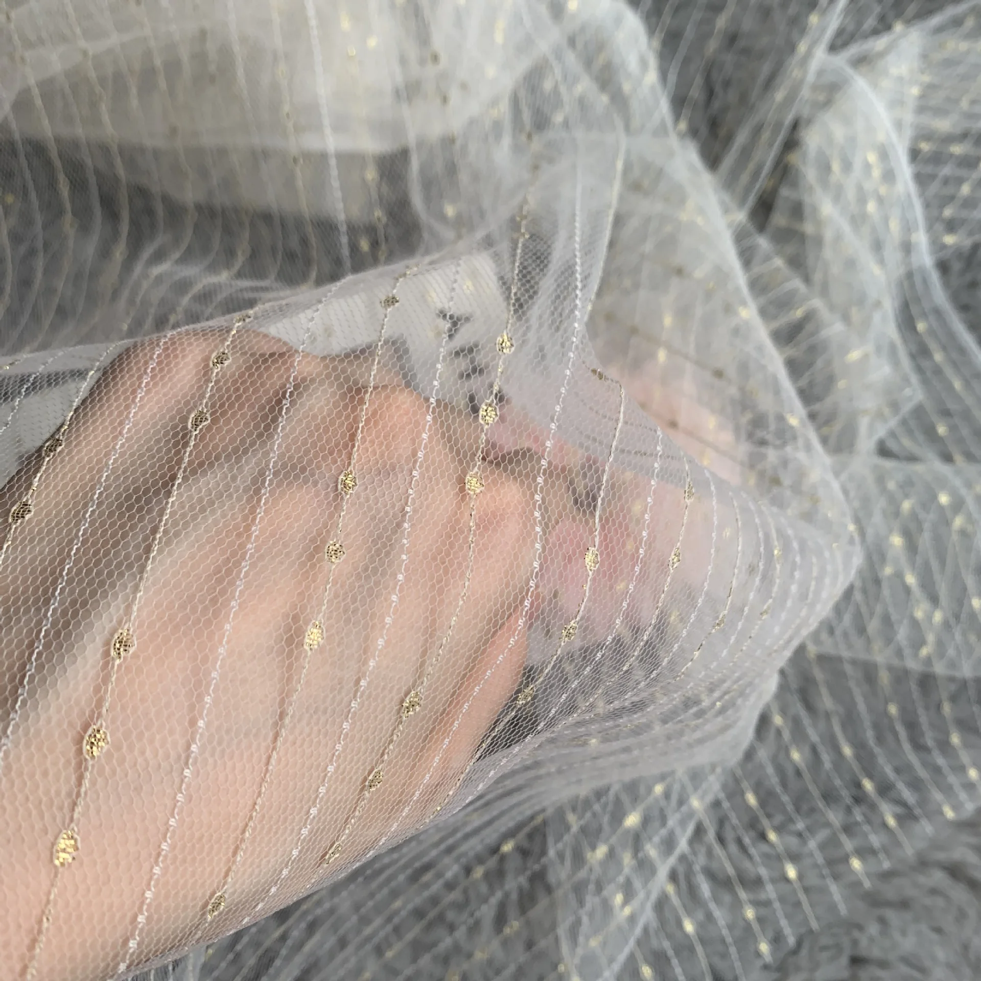 Tulle Tu-tu Mesh Net Fabric, Prom, Bridal, Per Metre - Plain - White