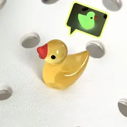 Luminous 3D Cute Duck Shoe Charms - Adorable Slipper Accessories & Gift (Noctilucent - 1Pcs)