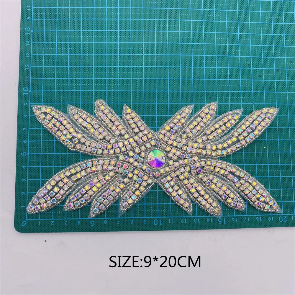 5 pçs feito à mão strass applique