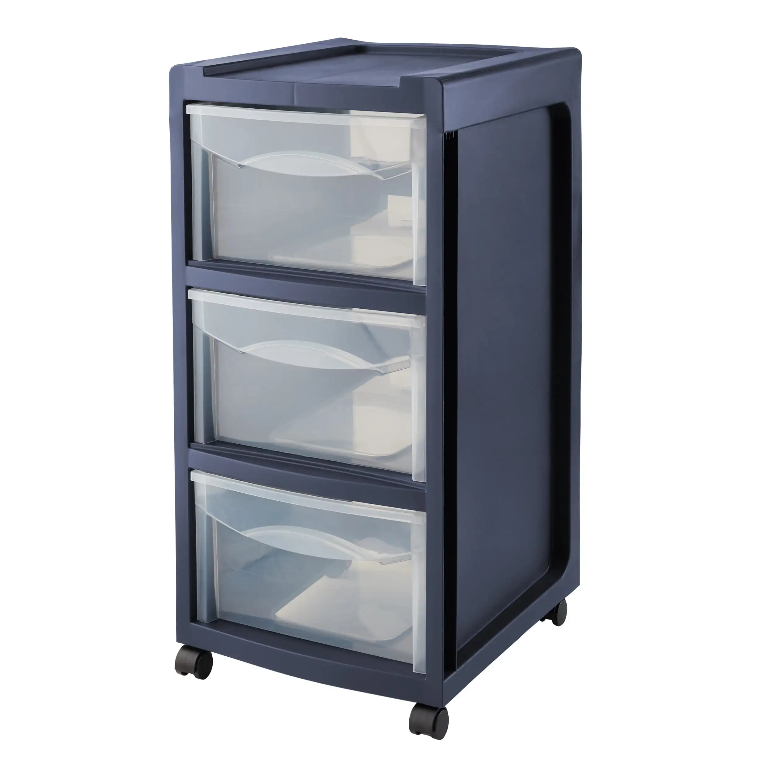 

Medium 3-Drawer Cart with Wheels, Blue Cove