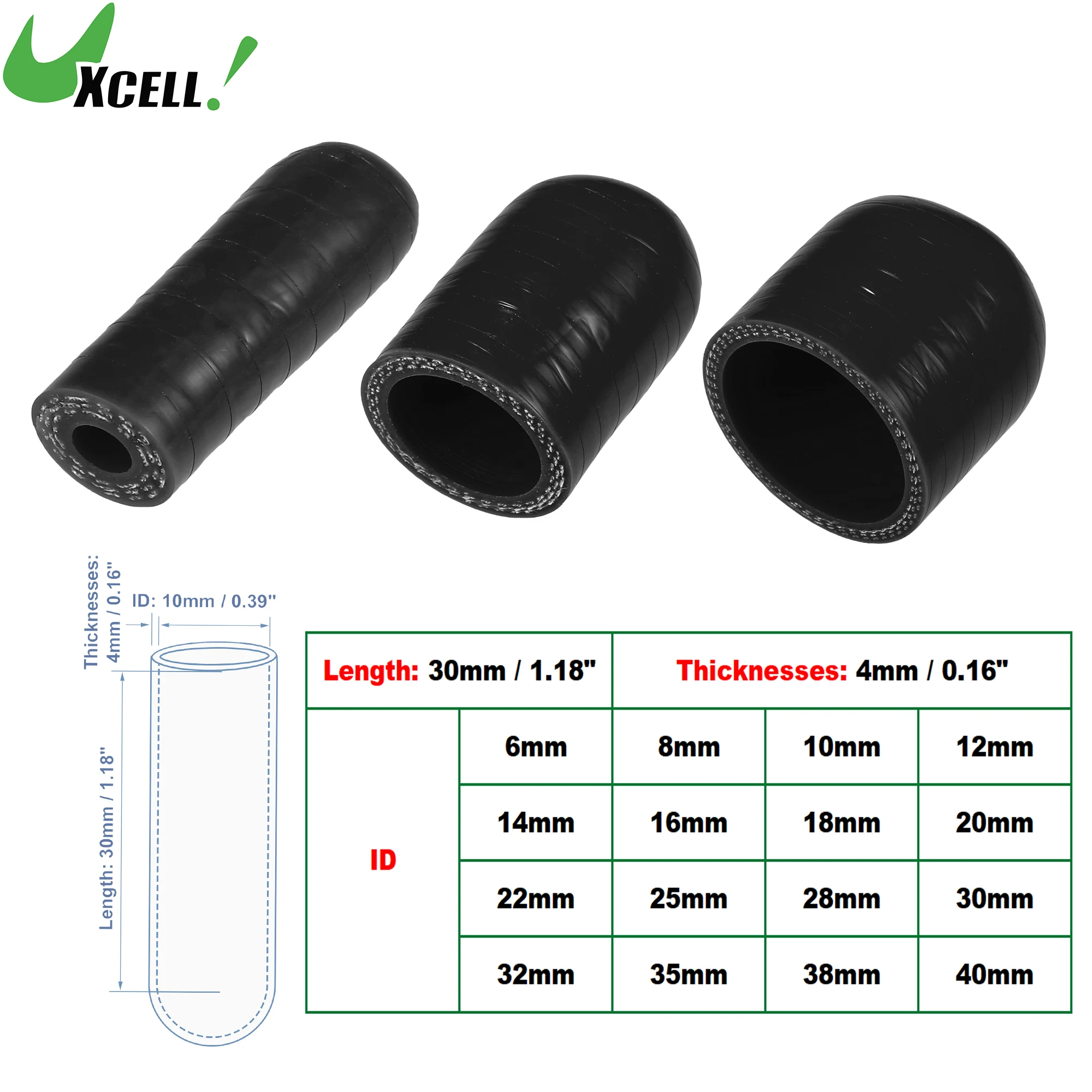 X AUTOHAUX Tappo Terminale In Gomma Silicone Per Tubi - 30 Mm Lunghezza, Diametro Interno 6 Mm - Resistente Ad Alte Temperature (-60 A +300°C)