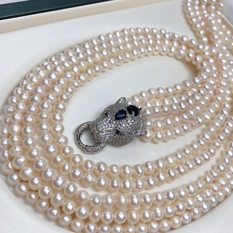 HUWODY Round White Simulated Shell Pearl Necklace Strand | Pearl Choker