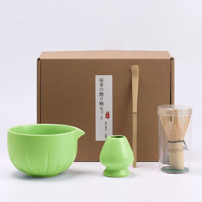 طقم ماتشا فاخر ٤ قطع، أدوات شاي يابانية
