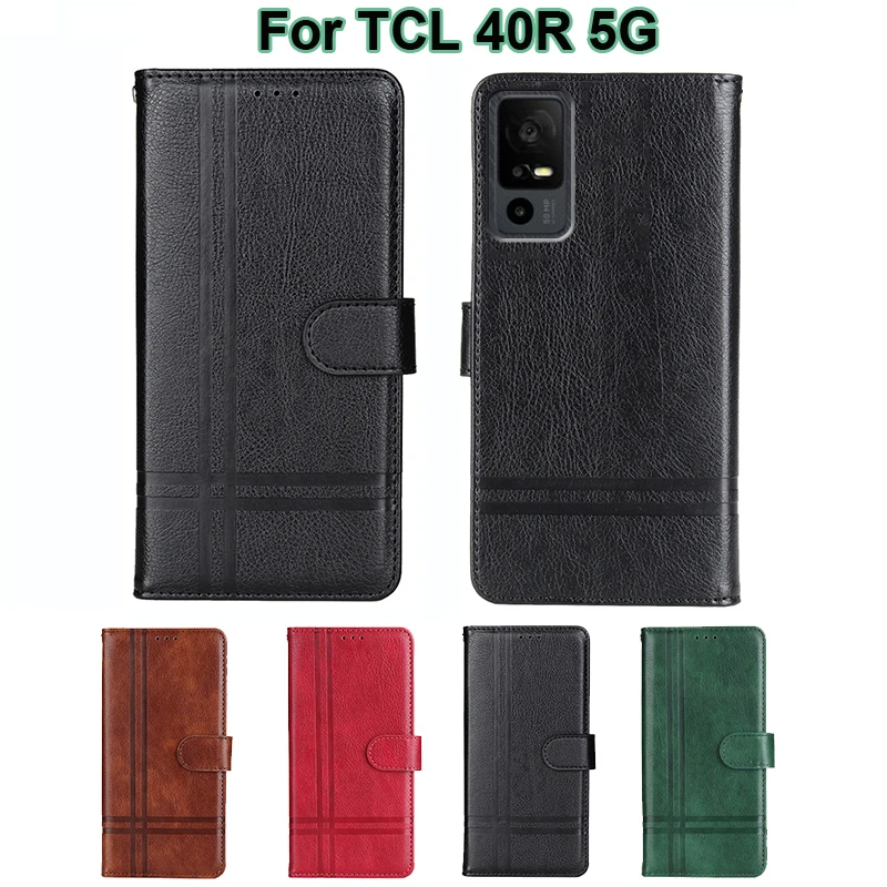 

Vintage Wallet Case For TCL 40R 5G чехол Leather Capas Flip Cover For Carcasas TCL 40R Mujer 40 R 5G T771A 6.6" Phone Cases Etui