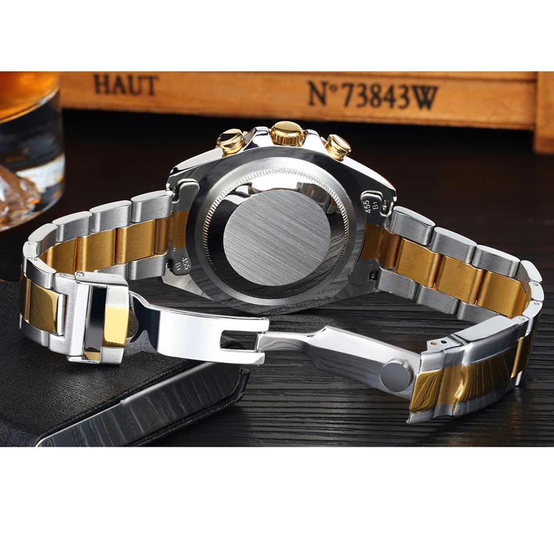 PAULAREIS P Brand Luxury Automatic Self Wind Mechanical Watches for Men Stainless Steel Casual Business Men Watch Reloj Hombre